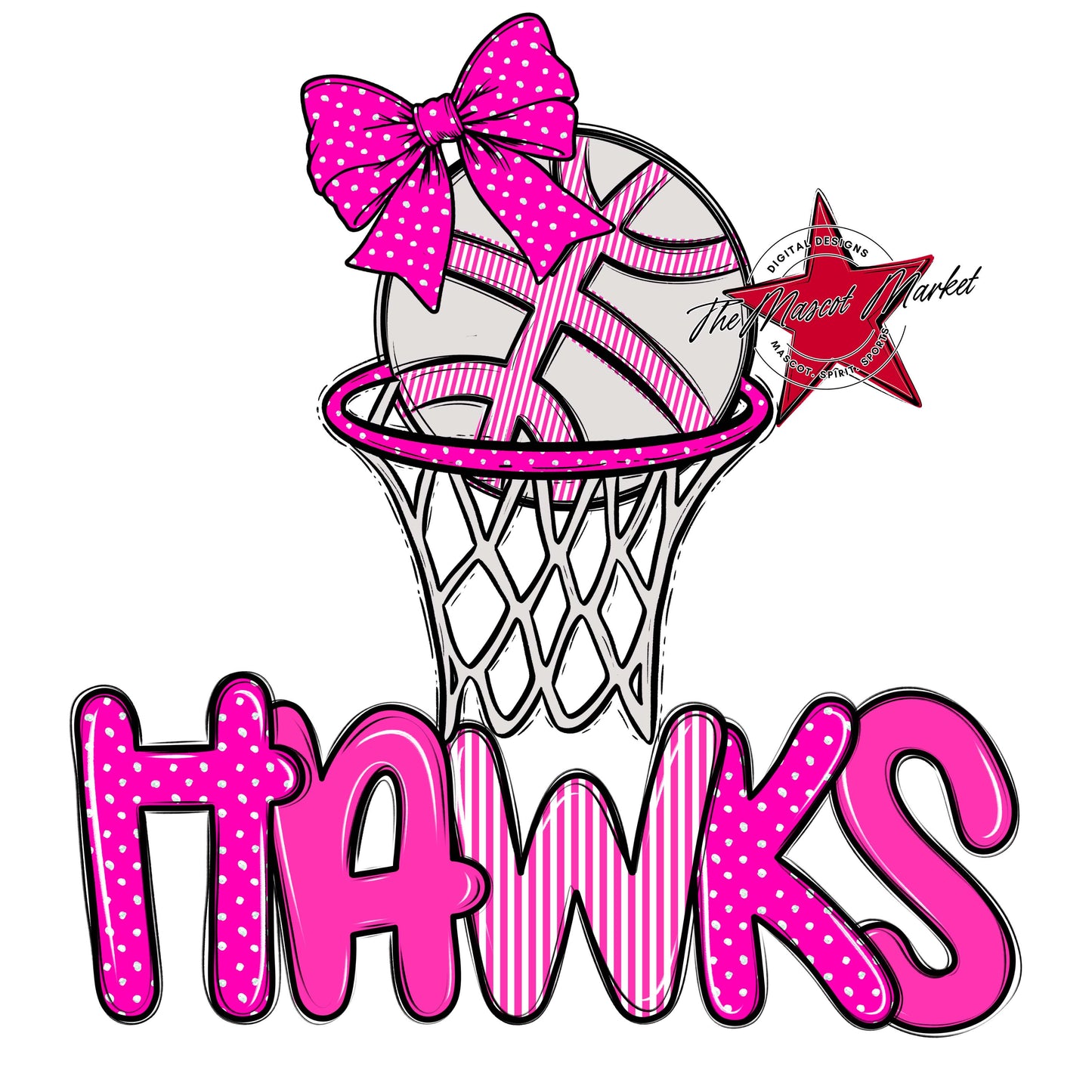 Hawks Basketball Spirit Design-Pink