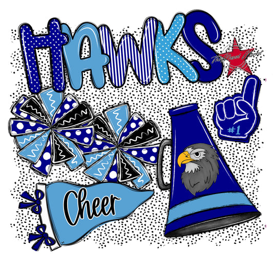 Hawks Cheer Spirit-Blue & Carolina Blue