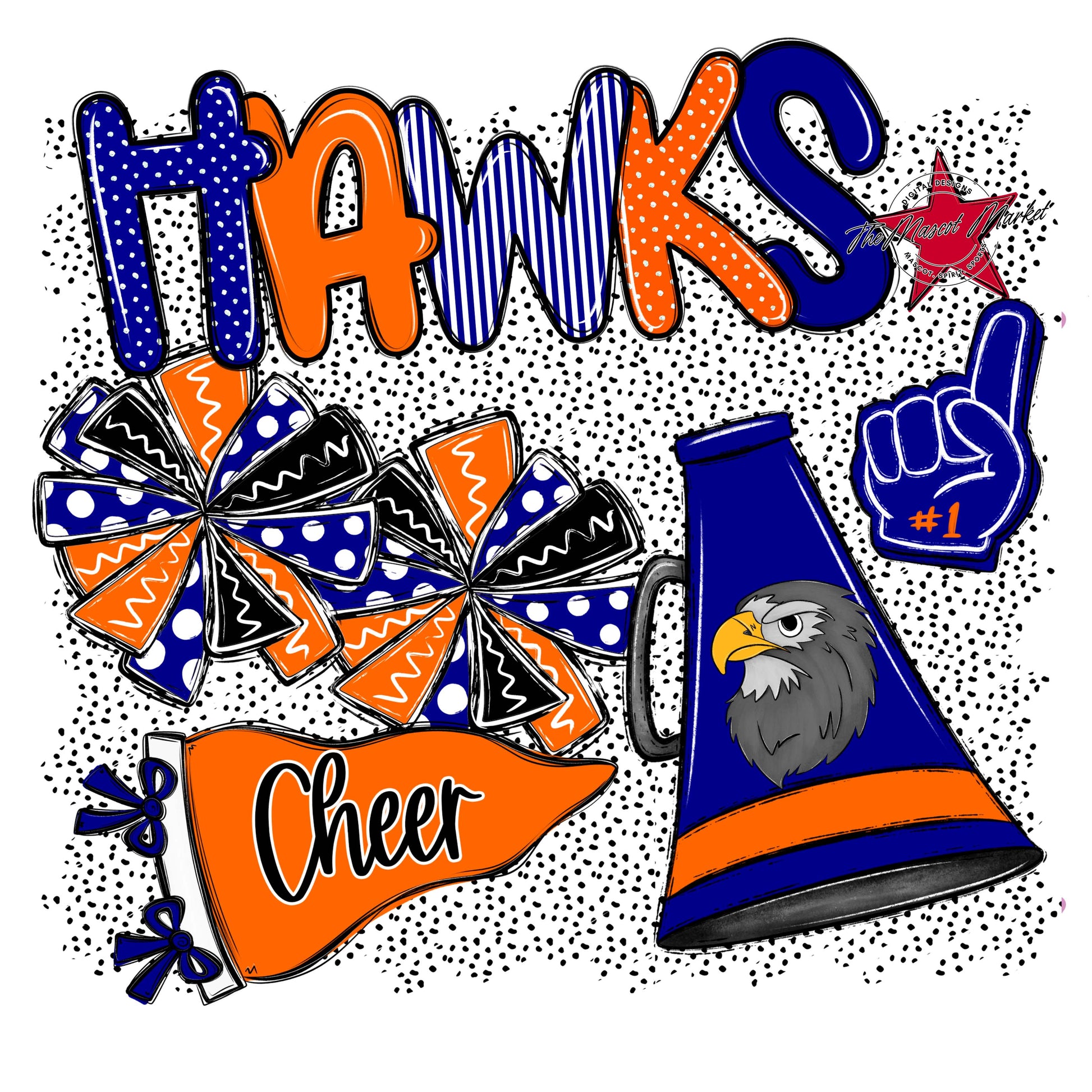 Hawks Cheer Spirit-Blue & Orange