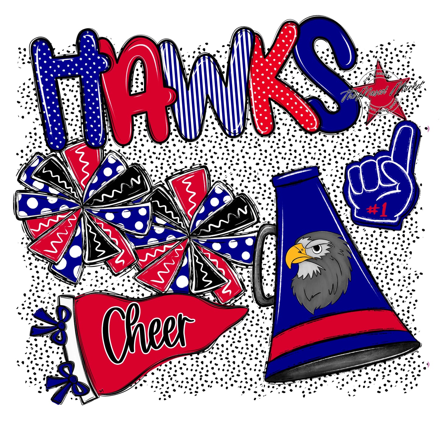 Hawks Cheer Spirit-Blue & Red