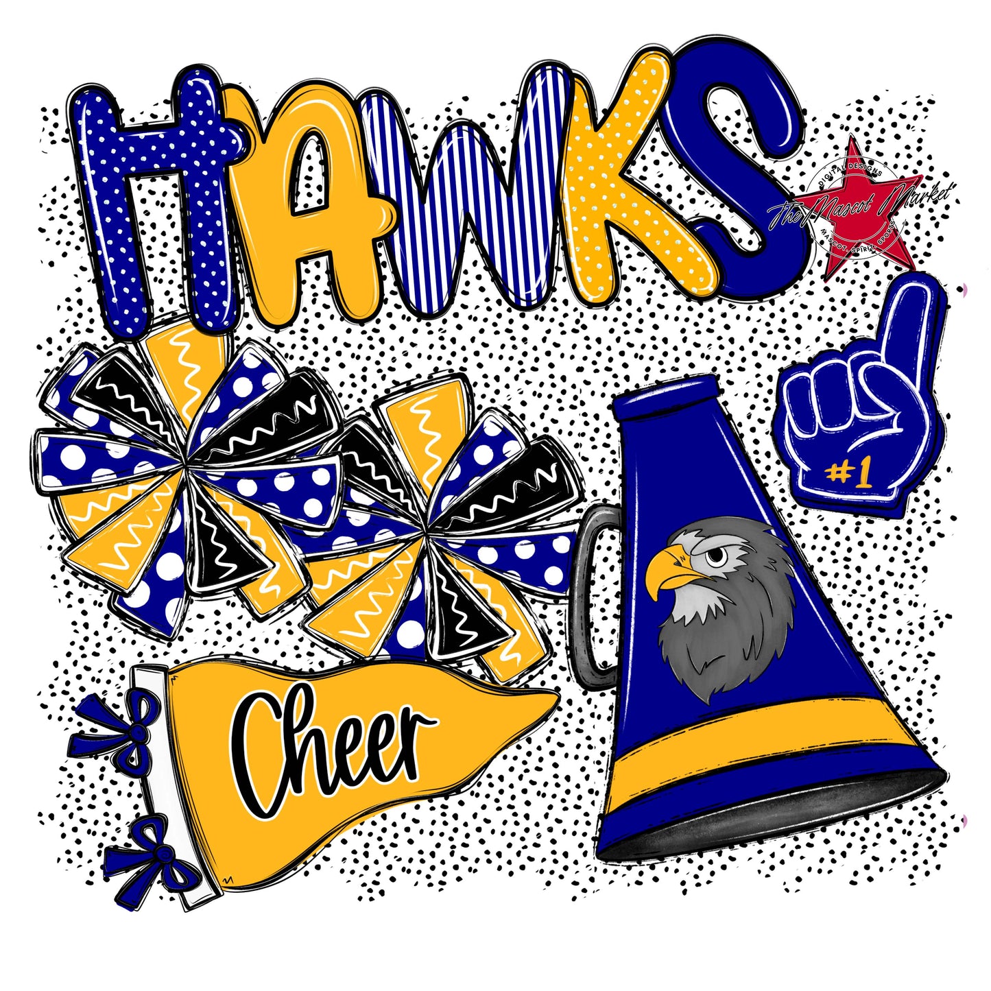 Hawks Cheer Spirit-Blue & Yellow