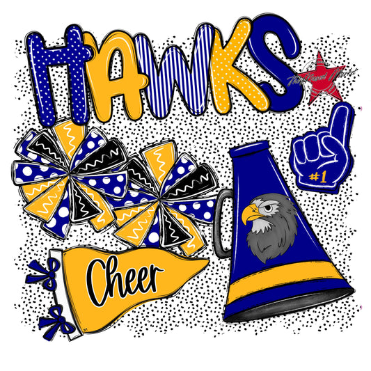 Hawks Cheer Spirit-Blue & Yellow