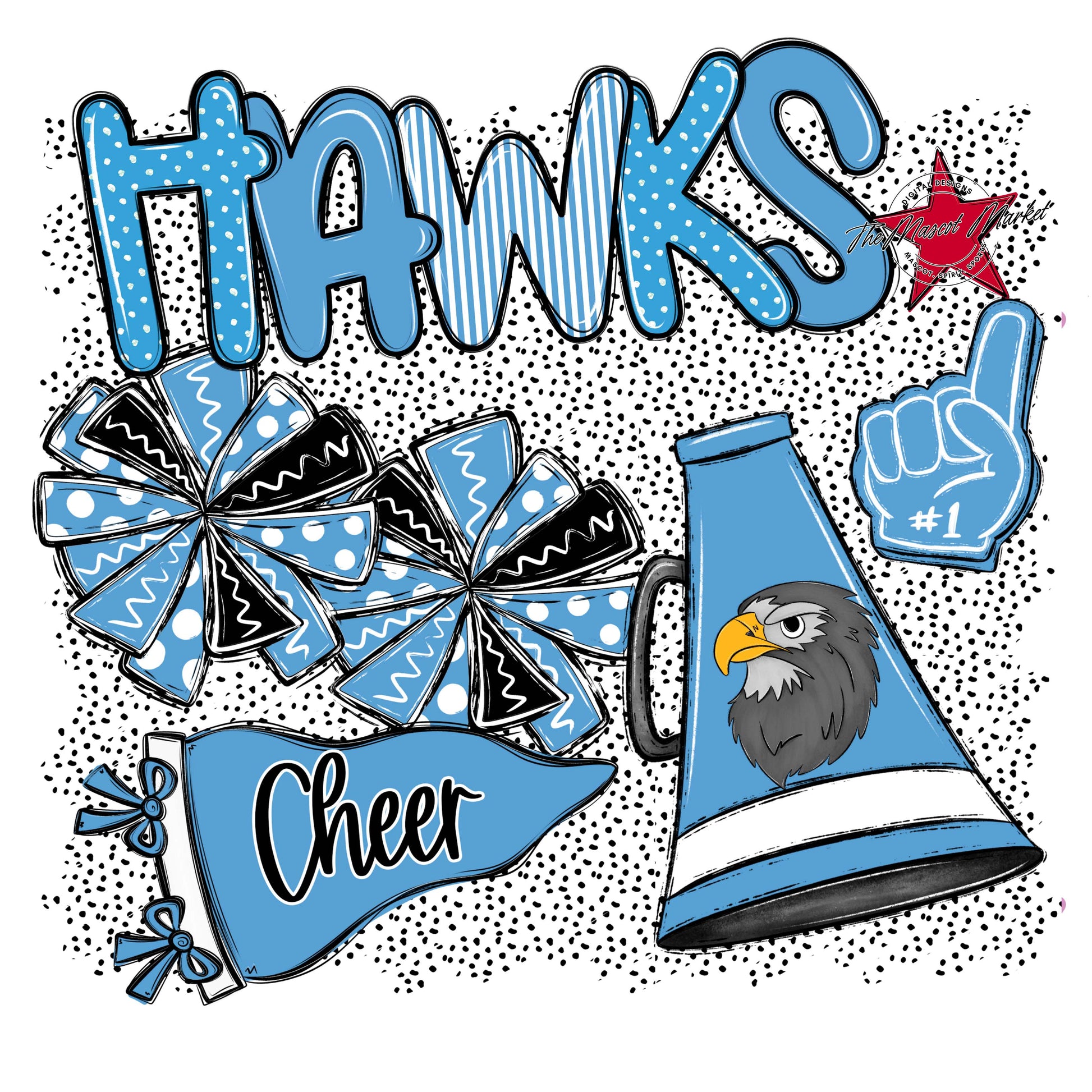 Hawks Cheer Spirit-Carolina Blue