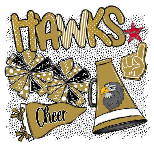 Hawks Cheer Spirit-Gold