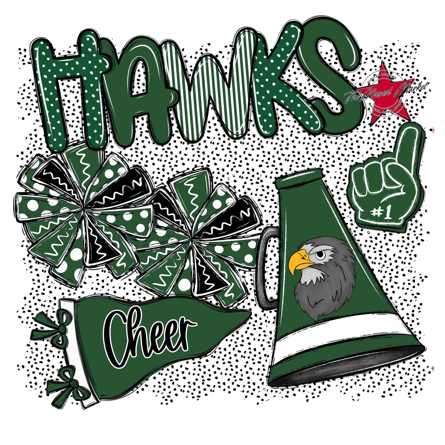 Hawks Cheer Spirit-Green