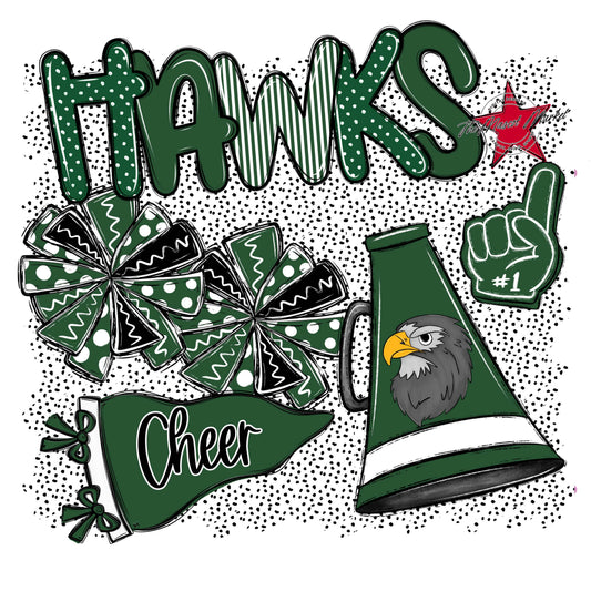 Hawks Cheer Spirit-Green