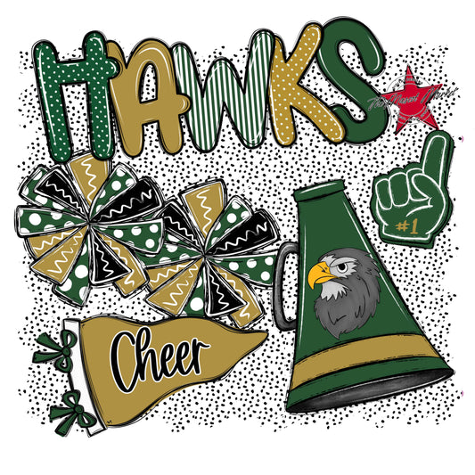 Hawks Cheer Spirit-Green & Gold