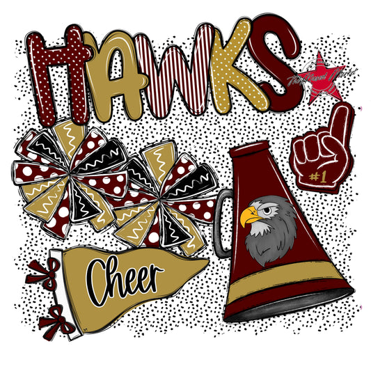 Hawks Cheer Spirit-Maroon & Gold