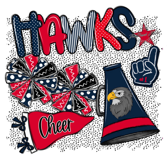 Hawks Cheer Spirit-Navy & Red