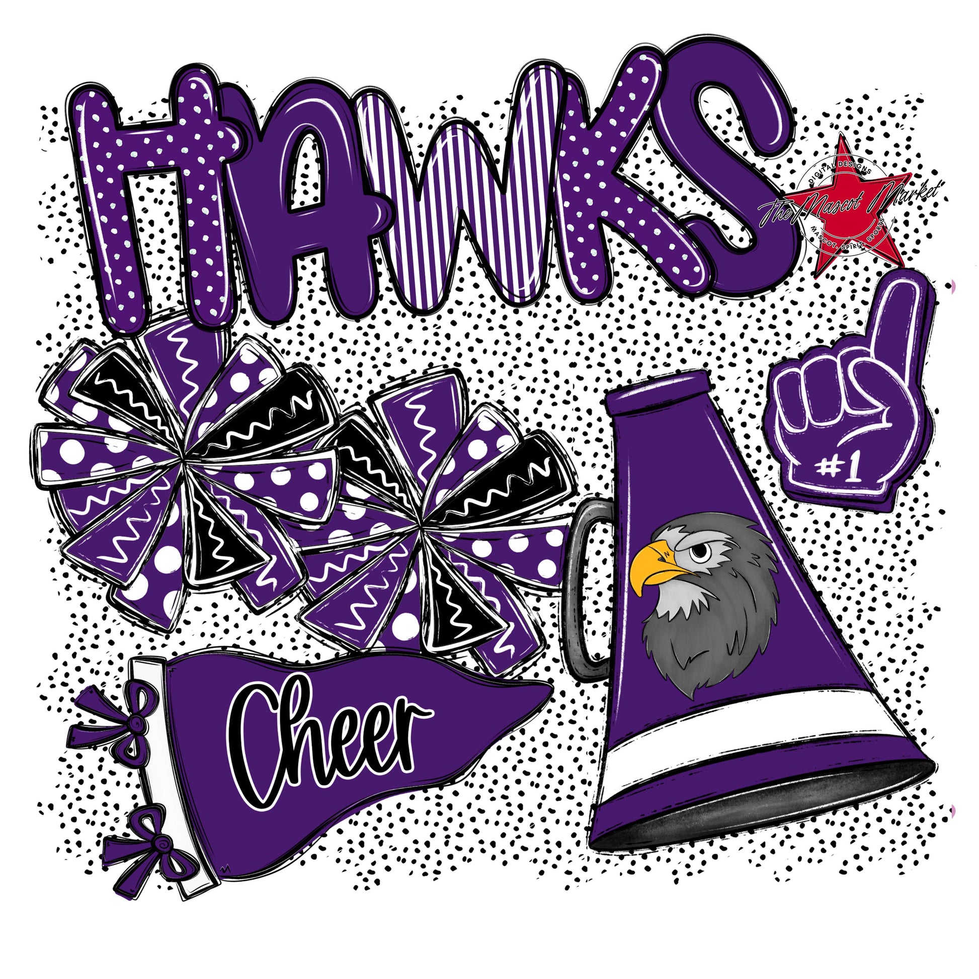 Hawks Cheer Spirit-Purple