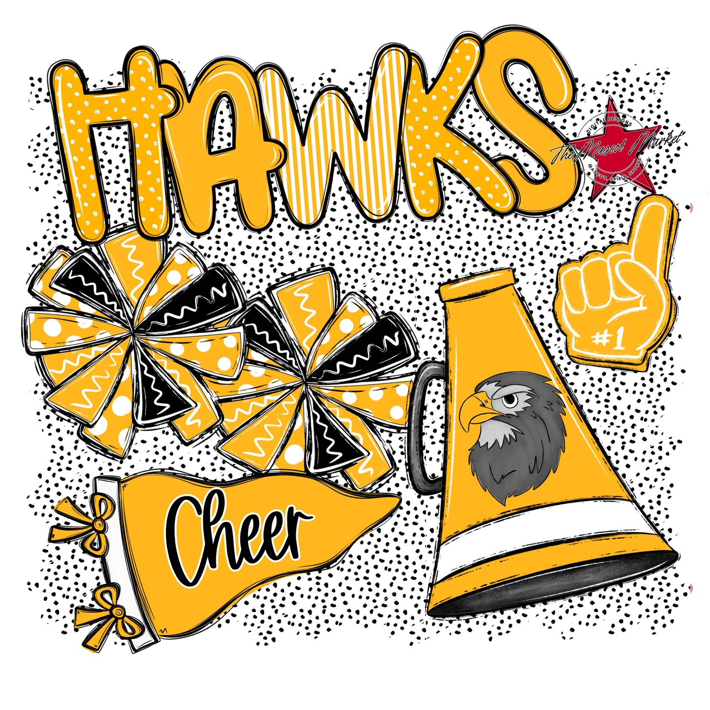 Hawks Cheer Spirit-Yellow