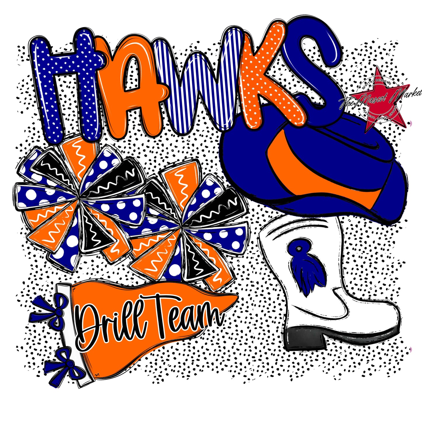 Hawks Drillteam Spirit-Blue & Orange