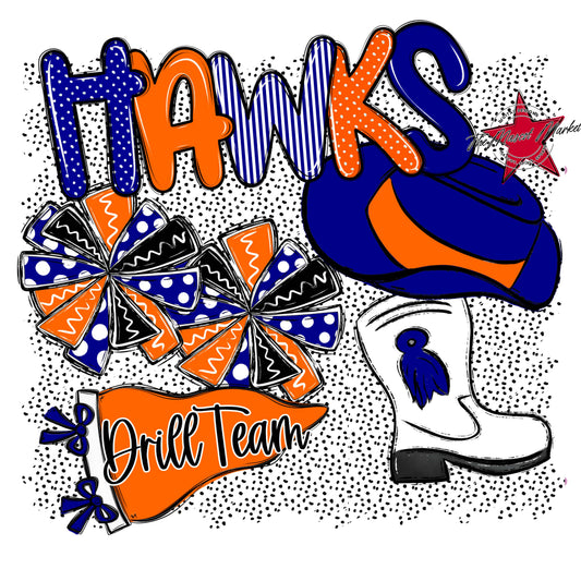 Hawks Drillteam Spirit-Blue & Orange