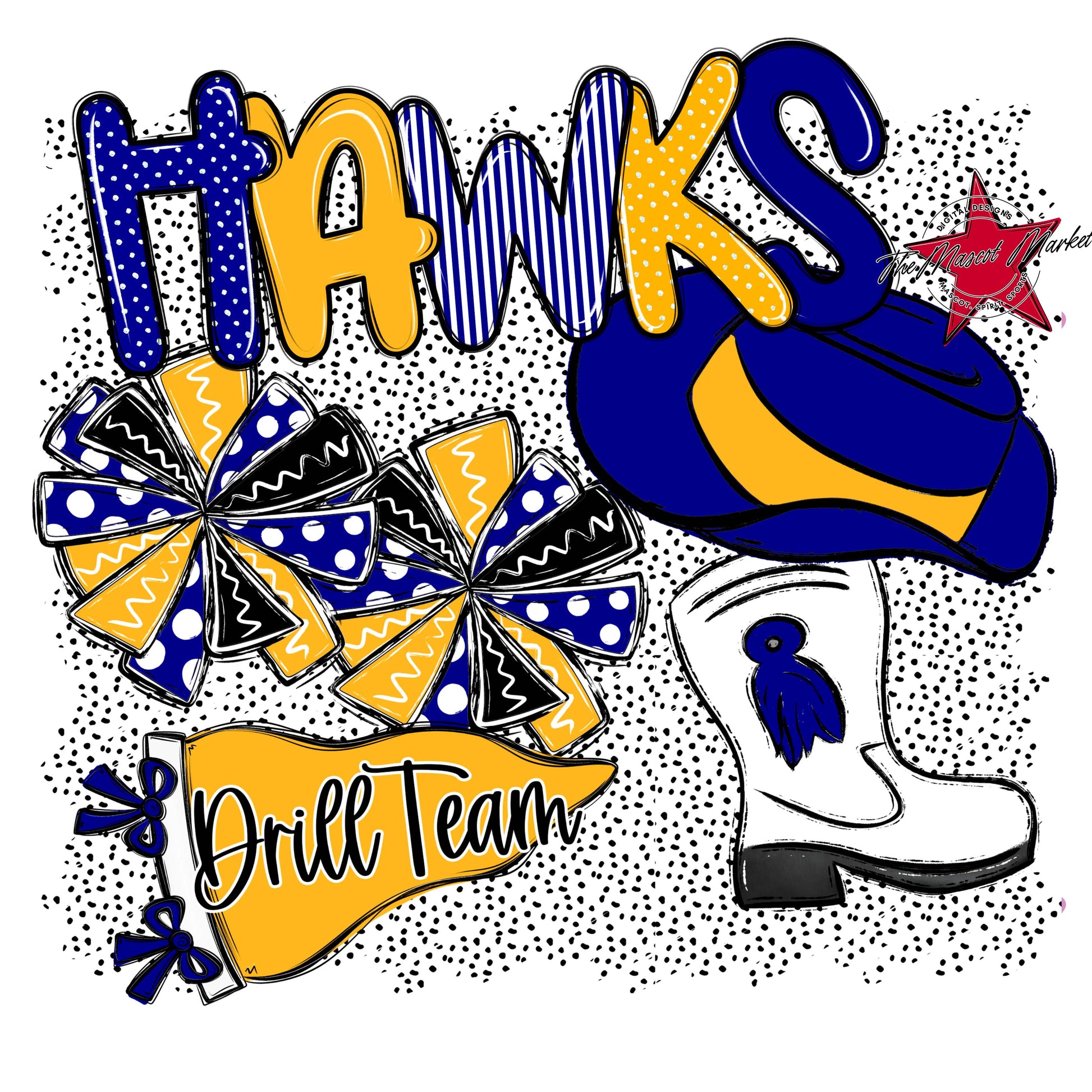 Hawks Drillteam Spirit-Blue & Yellow
