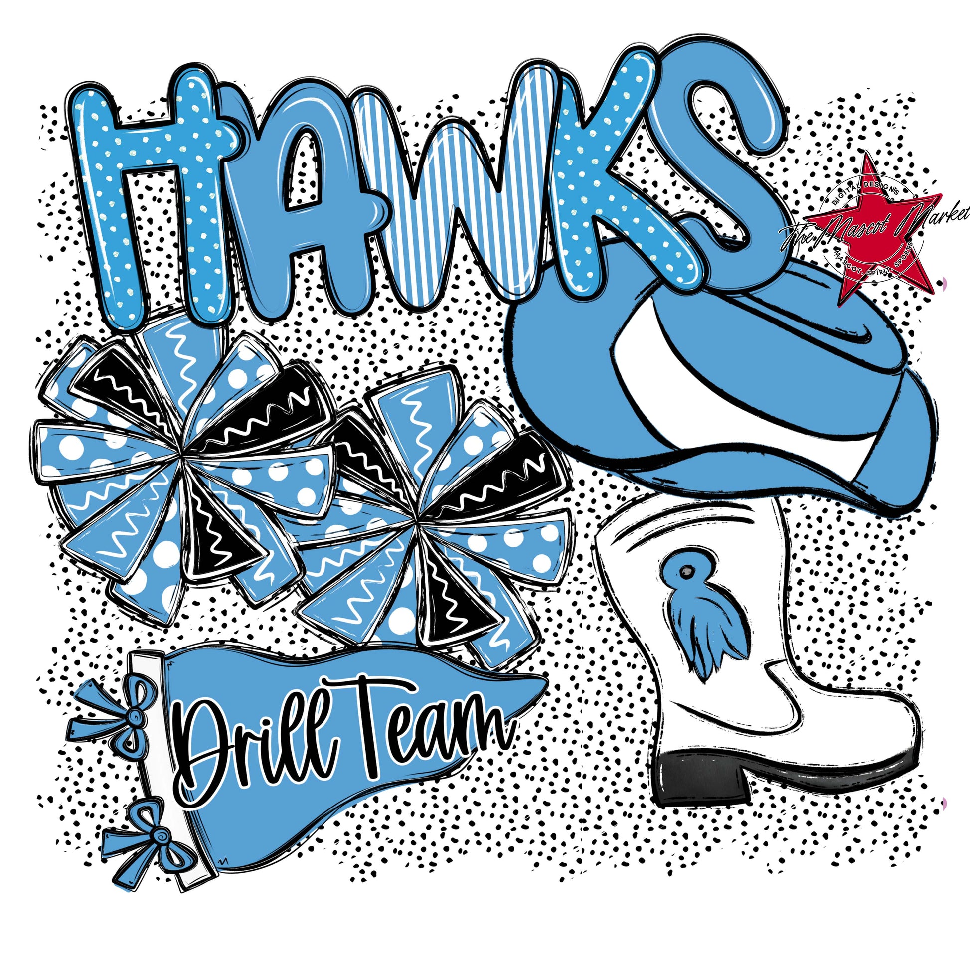 Hawks Drillteam Spirit-Carolina Blue