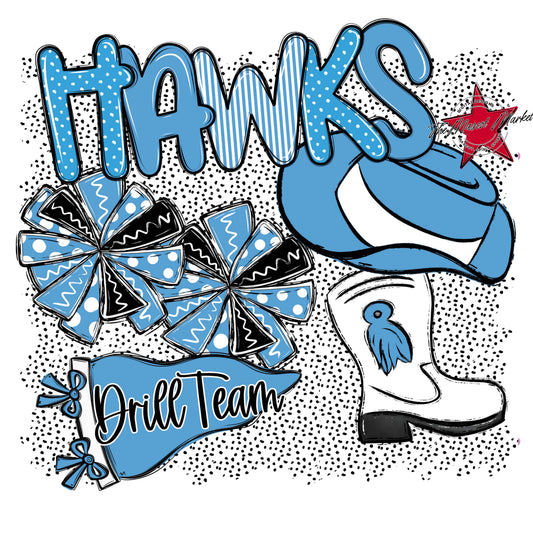 Hawks Drillteam Spirit-Carolina Blue