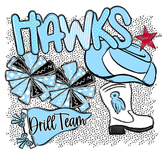 Hawks Drillteam Spirit-Columbia Blue