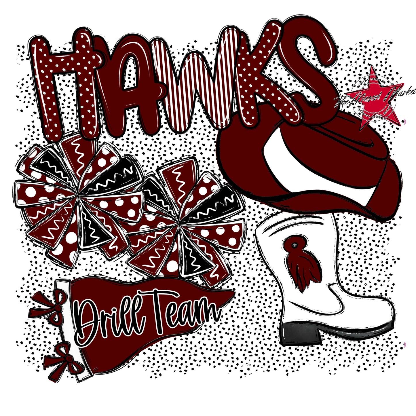 Hawks Drillteam Spirit-Maroon