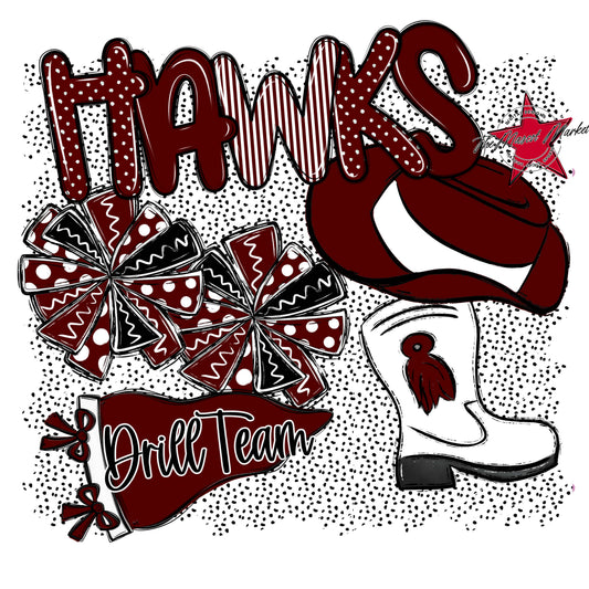 Hawks Drillteam Spirit-Maroon