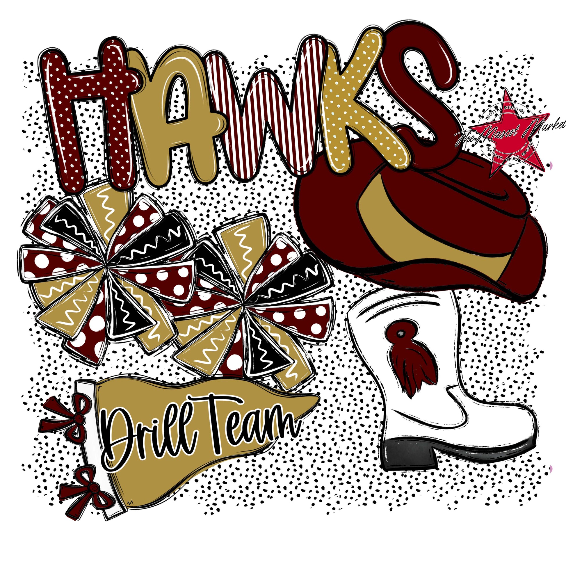 Hawks Drillteam Spirit-Maroon & Gold