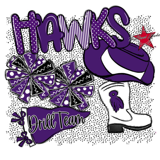 Hawks Drillteam Spirit-Purple