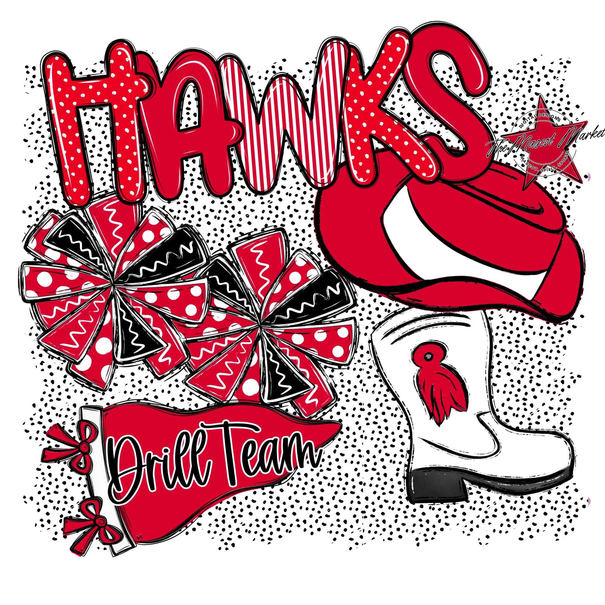Hawks Drillteam Spirit-Red