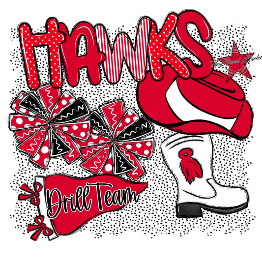 Hawks Drillteam Spirit-Red