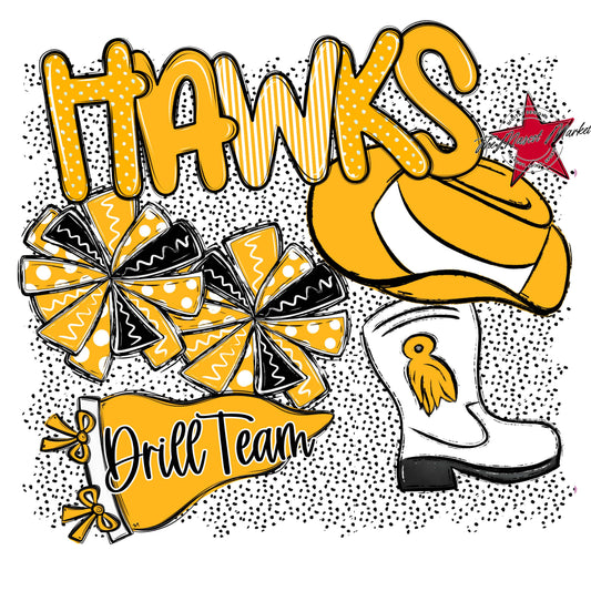 Hawks Drillteam Spirit-Yellow