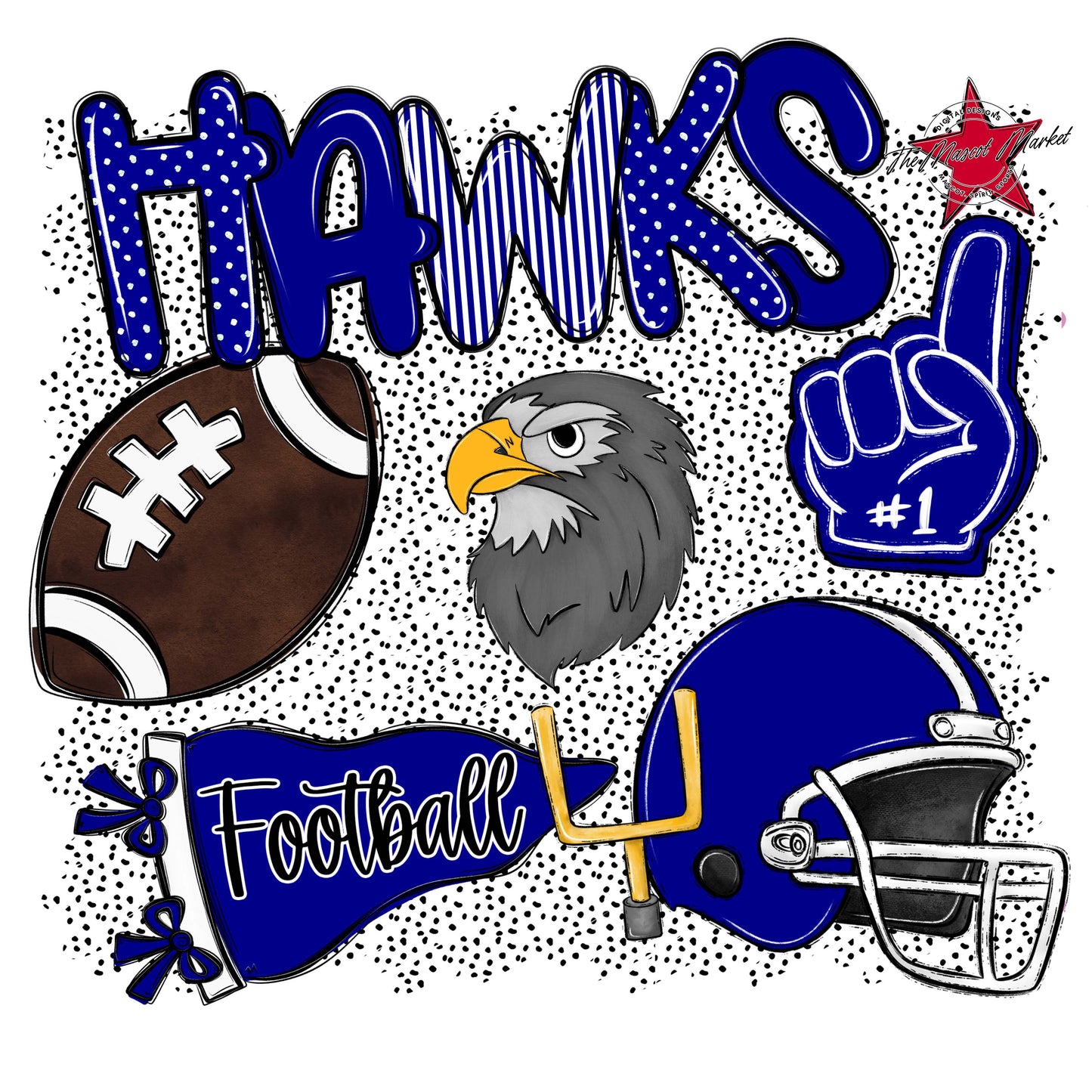 Hawks Football Spirit-Blue
