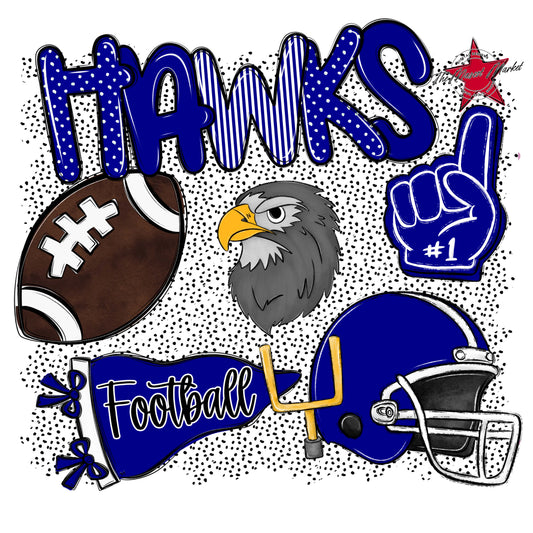 Hawks Football Spirit-Blue