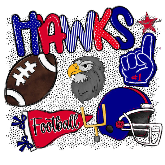 Hawks Football Spirit-Blue & Red