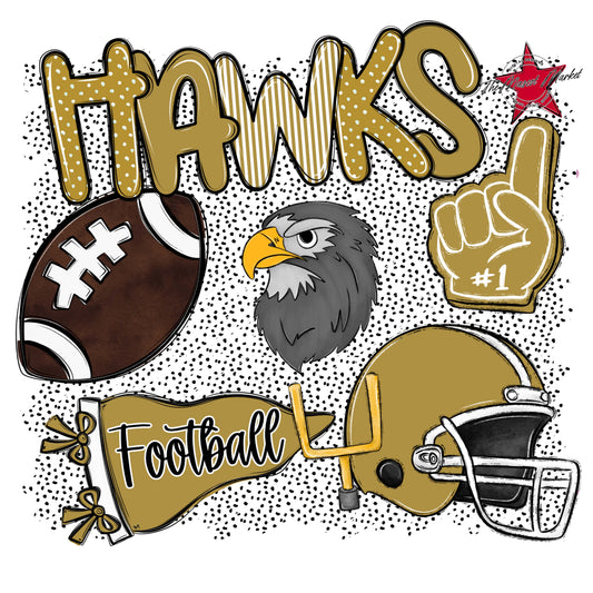 Hawks Football Spirit-Gold