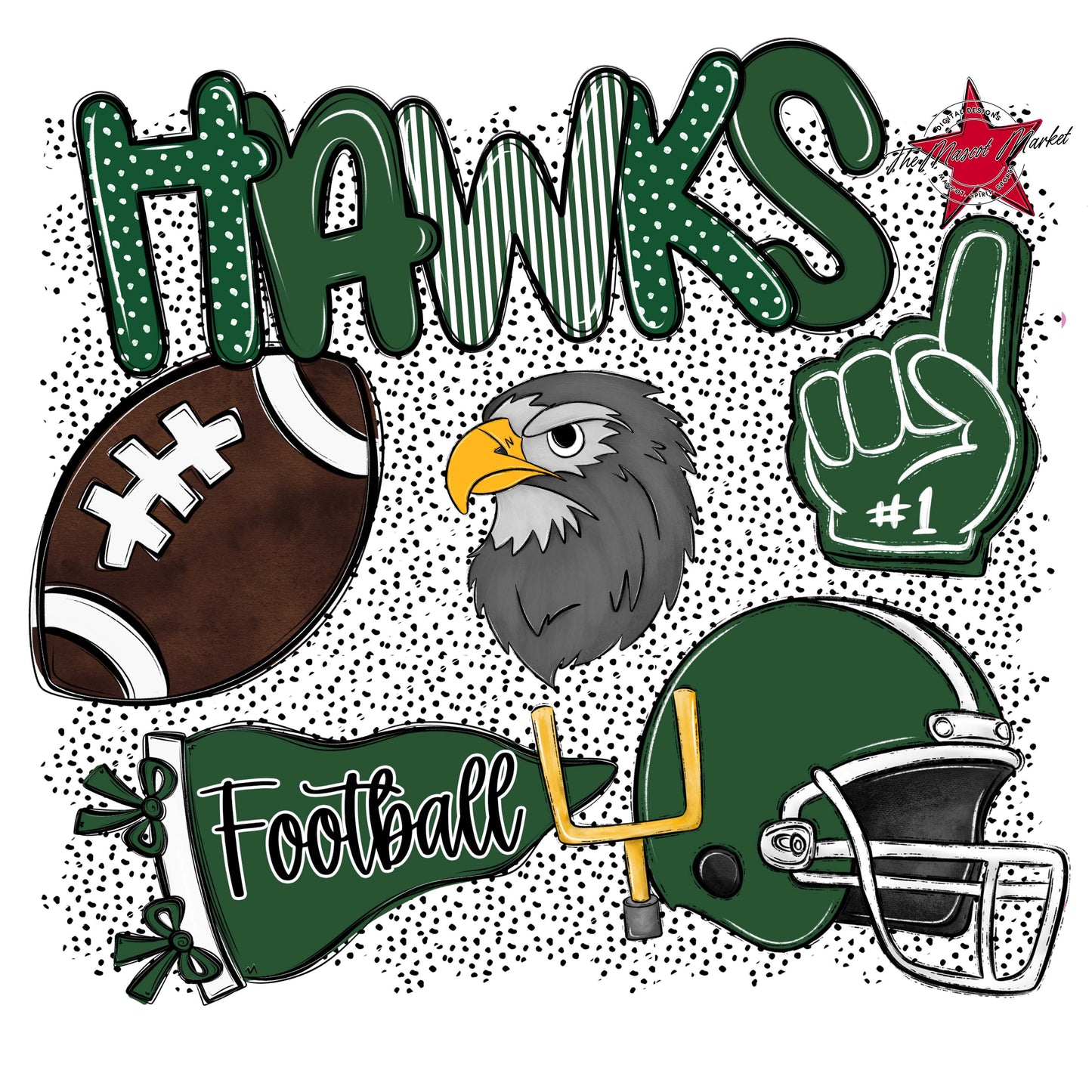Hawks Football Spirit-Green