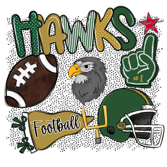 Hawks Football Spirit-Green & Gold