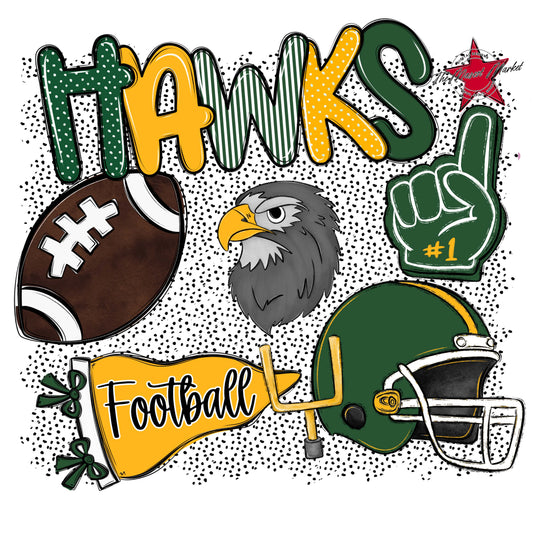 Hawks Football Spirit-Green & Yellow