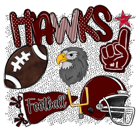 Hawks Football Spirit-Maroon