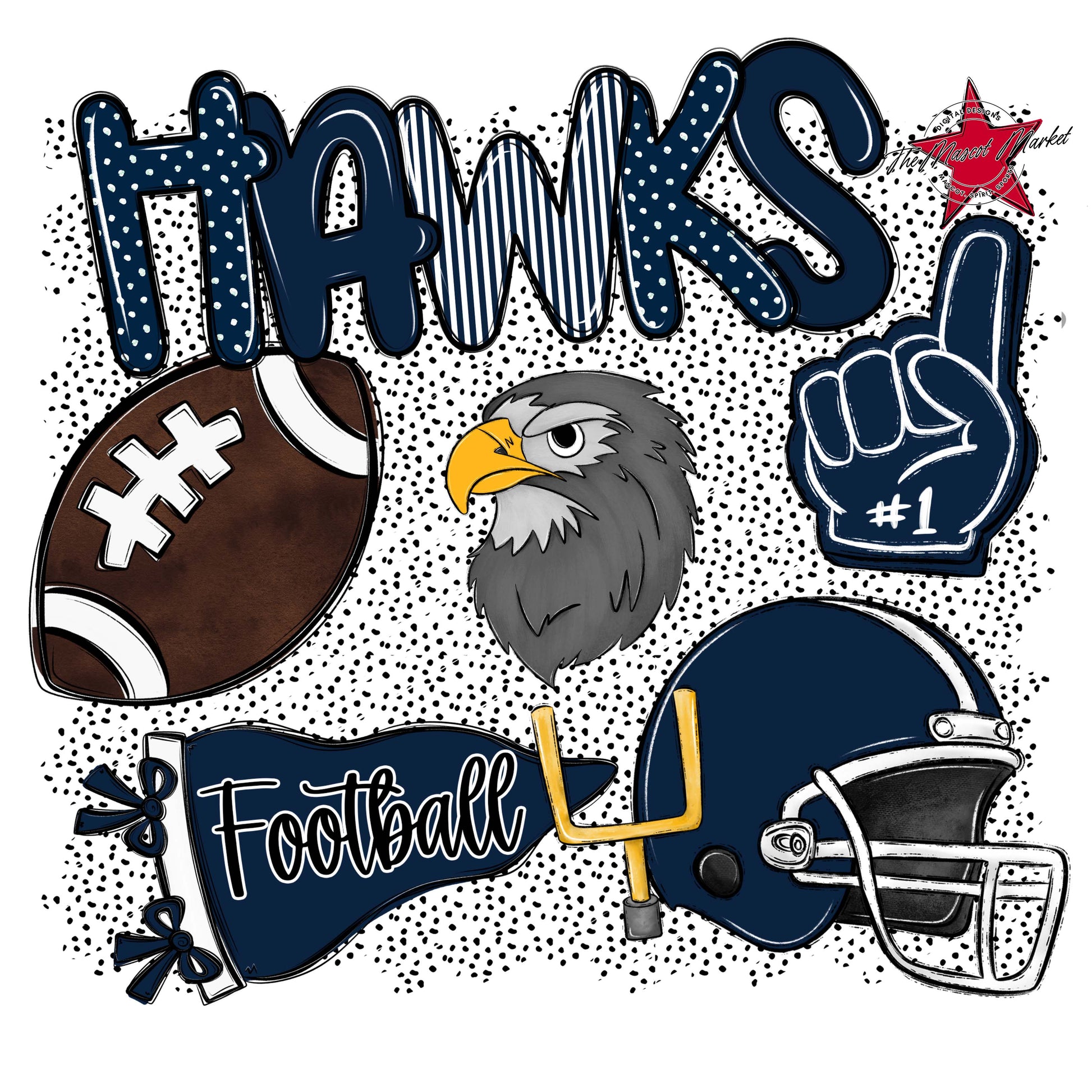 Hawks Football Spirit-Navy