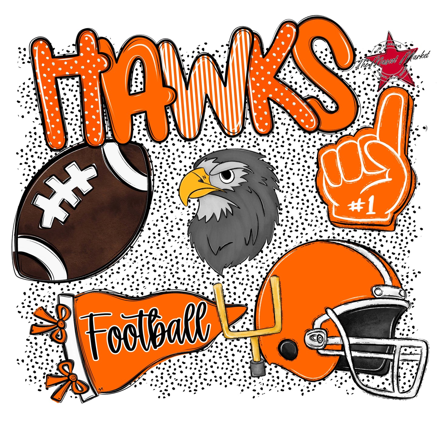 Hawks Football Spirit-Orange