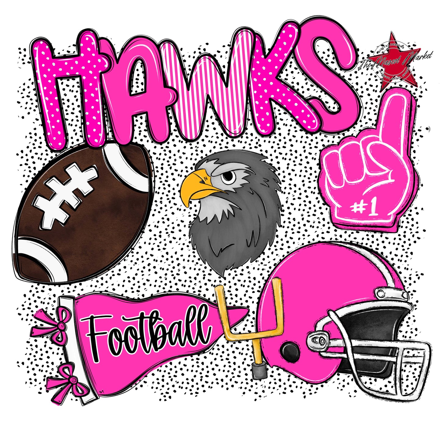 Hawks Football Spirit-Pink
