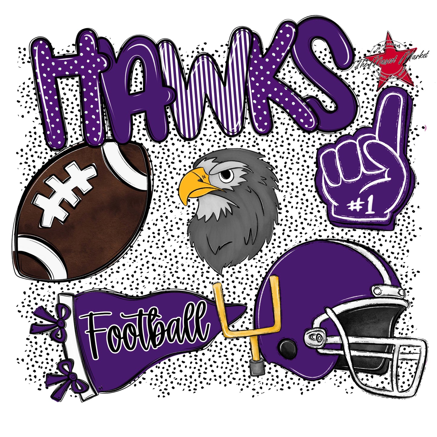 Hawks Football Spirit-Purple