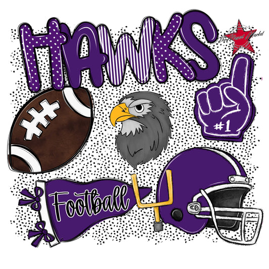 Hawks Football Spirit-Purple