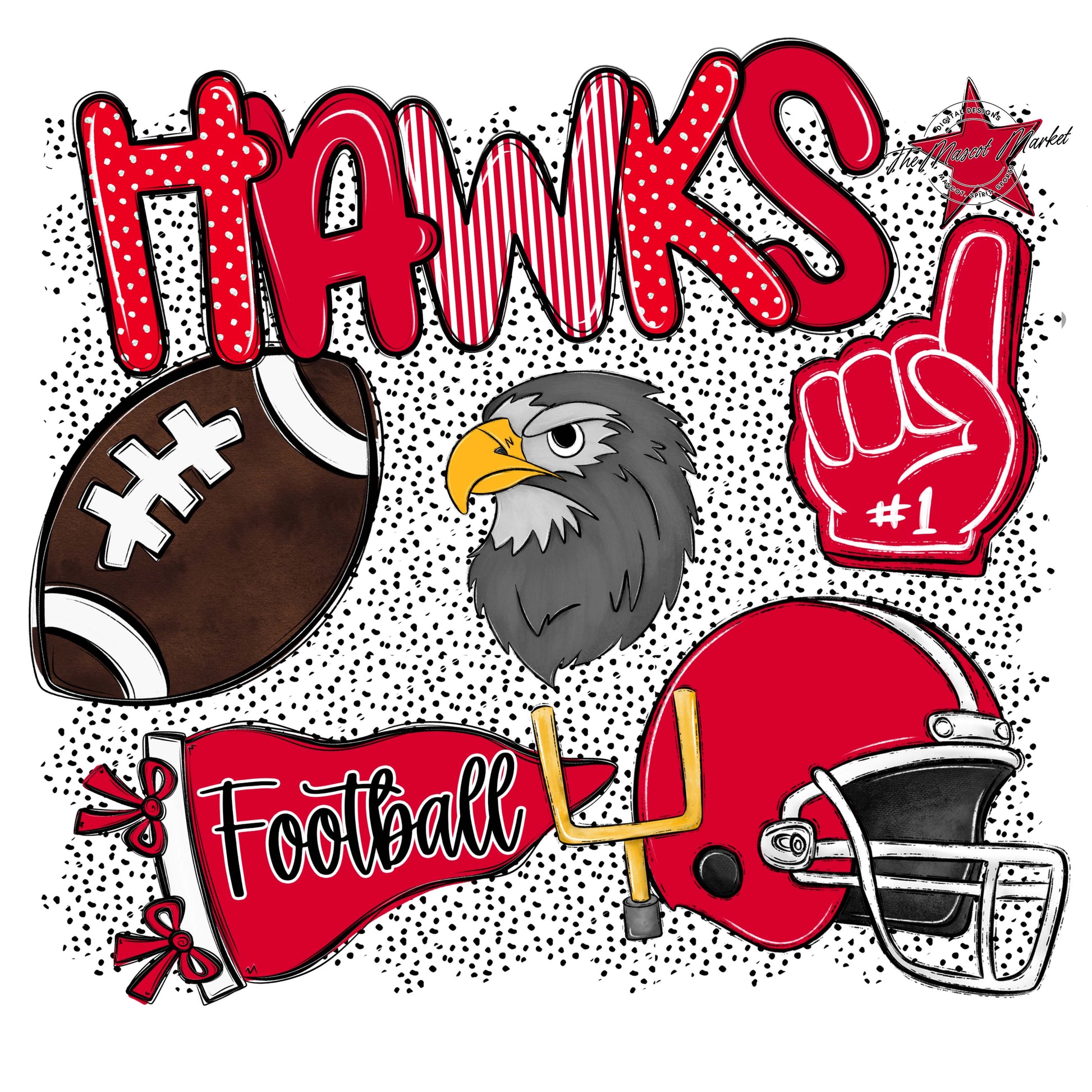 Hawks Football Spirit-Red