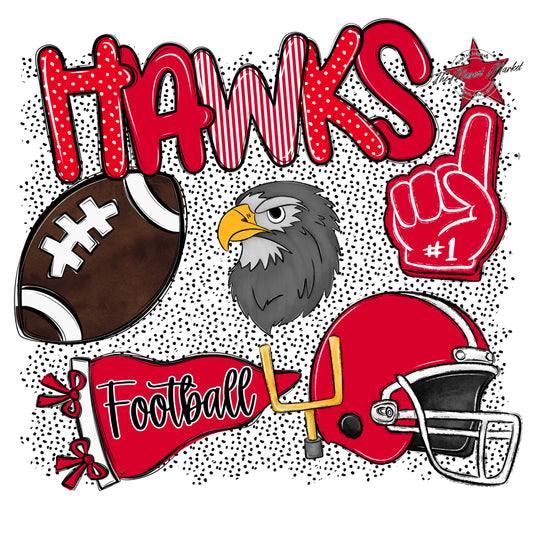 Hawks Football Spirit-Red