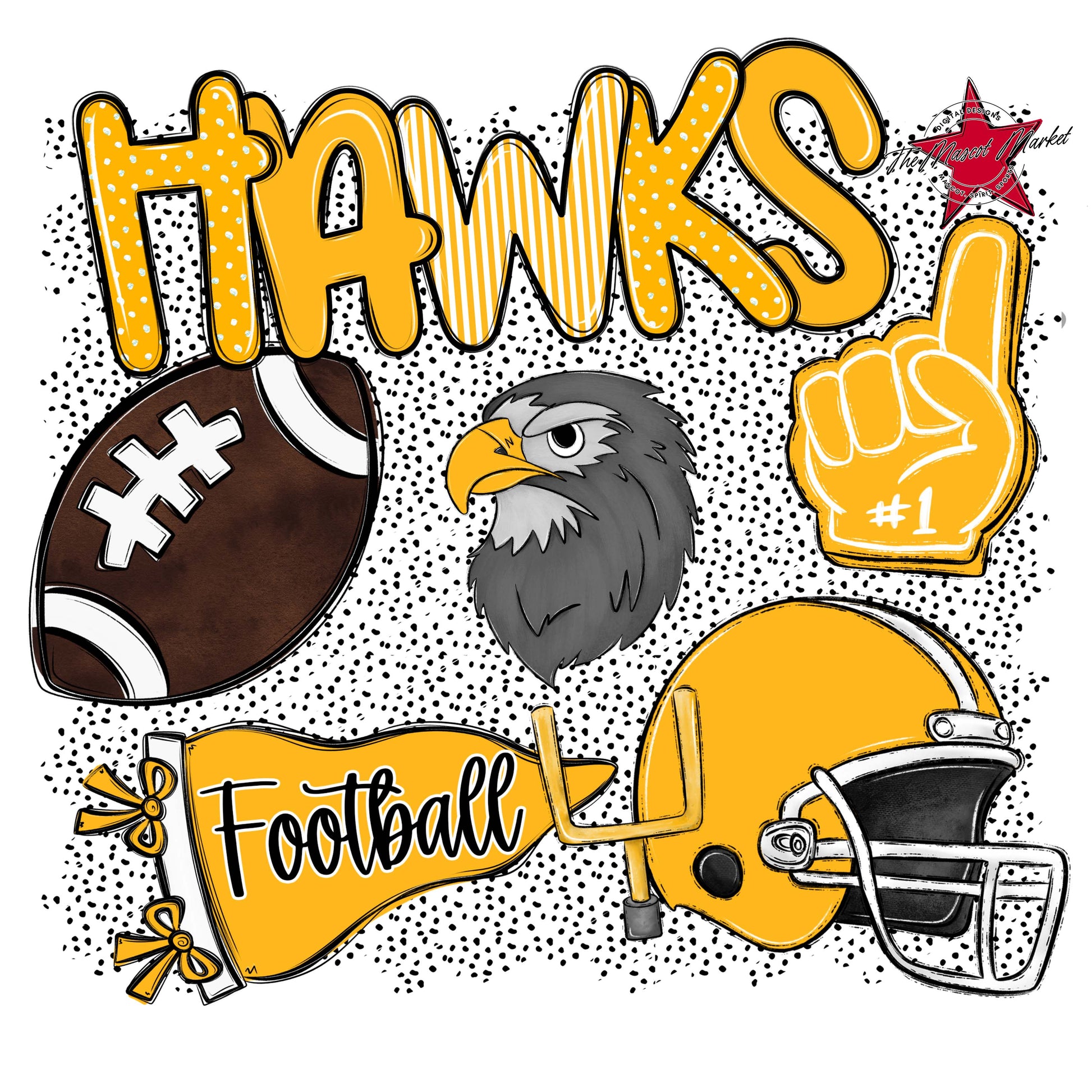 Hawks Football Spirit-Yellow