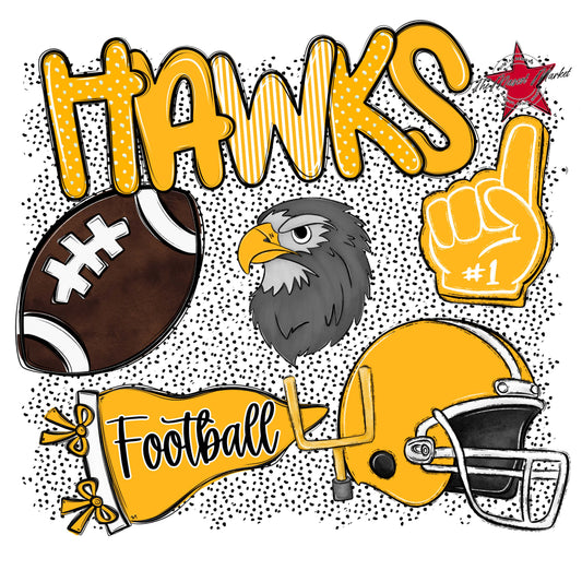 Hawks Football Spirit-Yellow