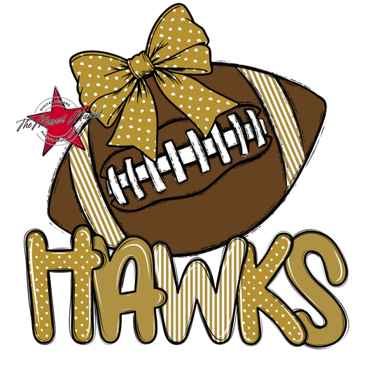 Hawks Football Spirit Design-Gold