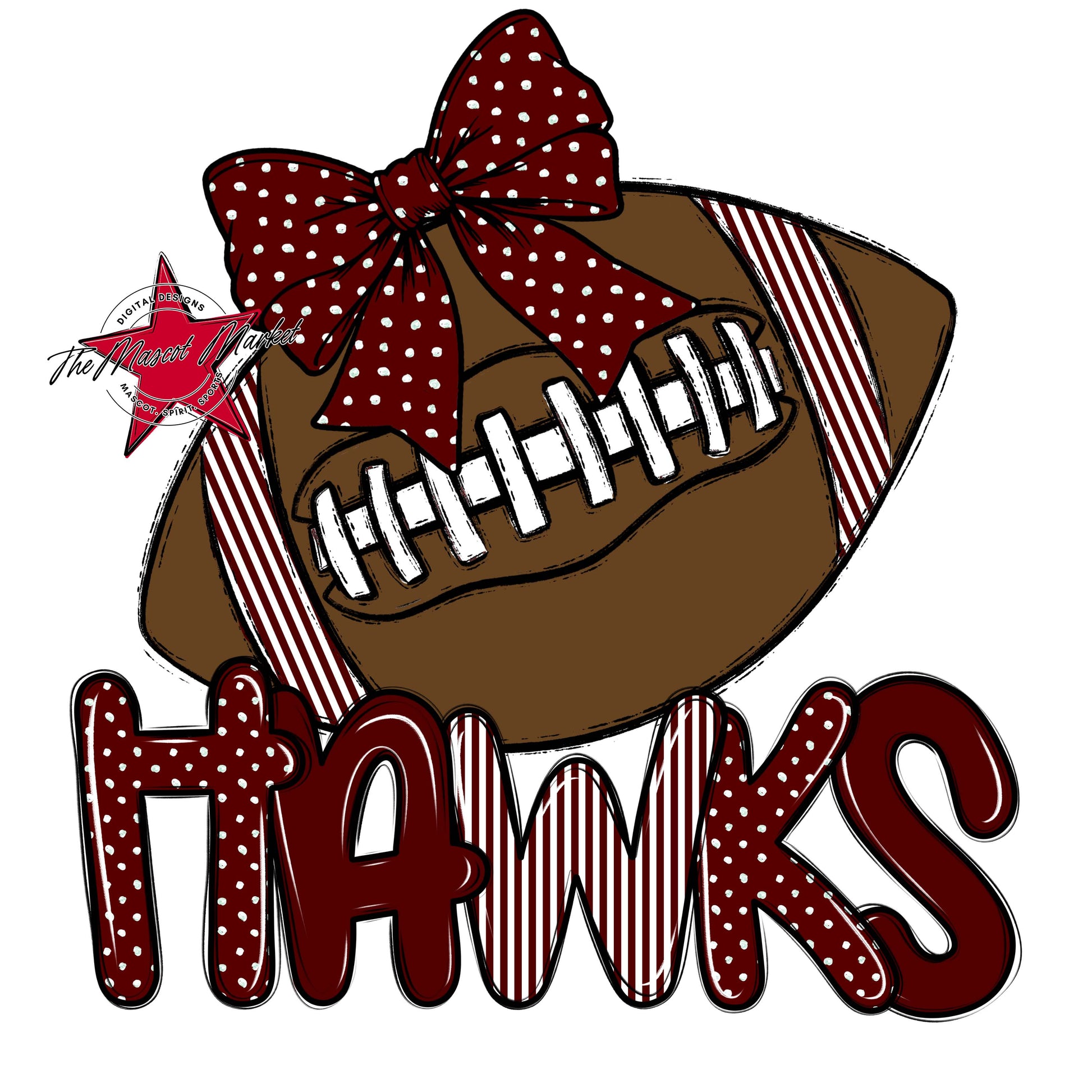 Hawks Football Spirit Design-Maroon