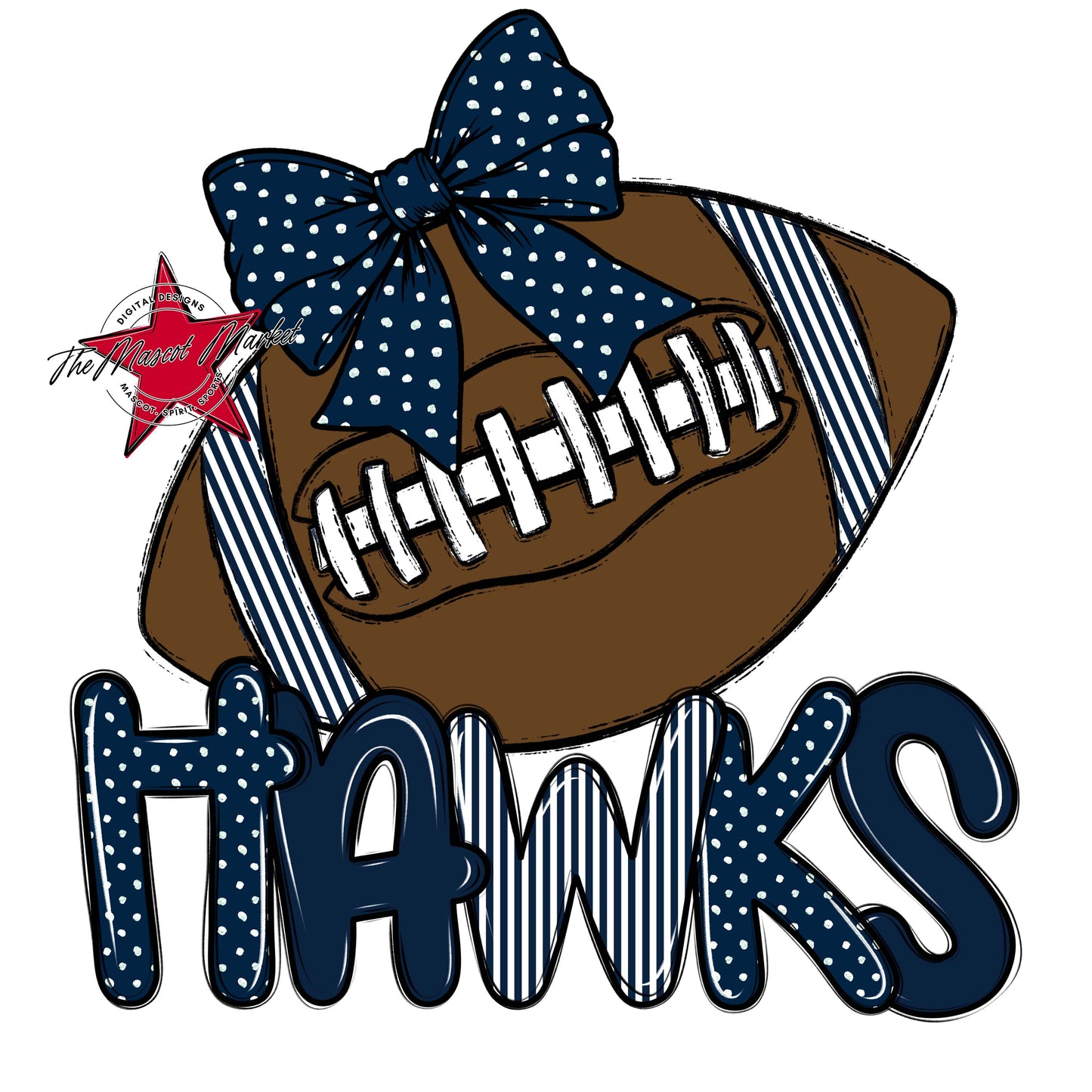 Hawks Football Spirit Design-Navy
