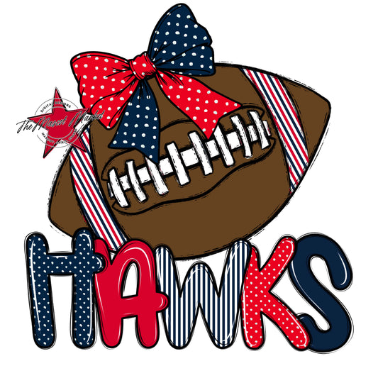 Hawks Football Spirit Design-Navy & Red