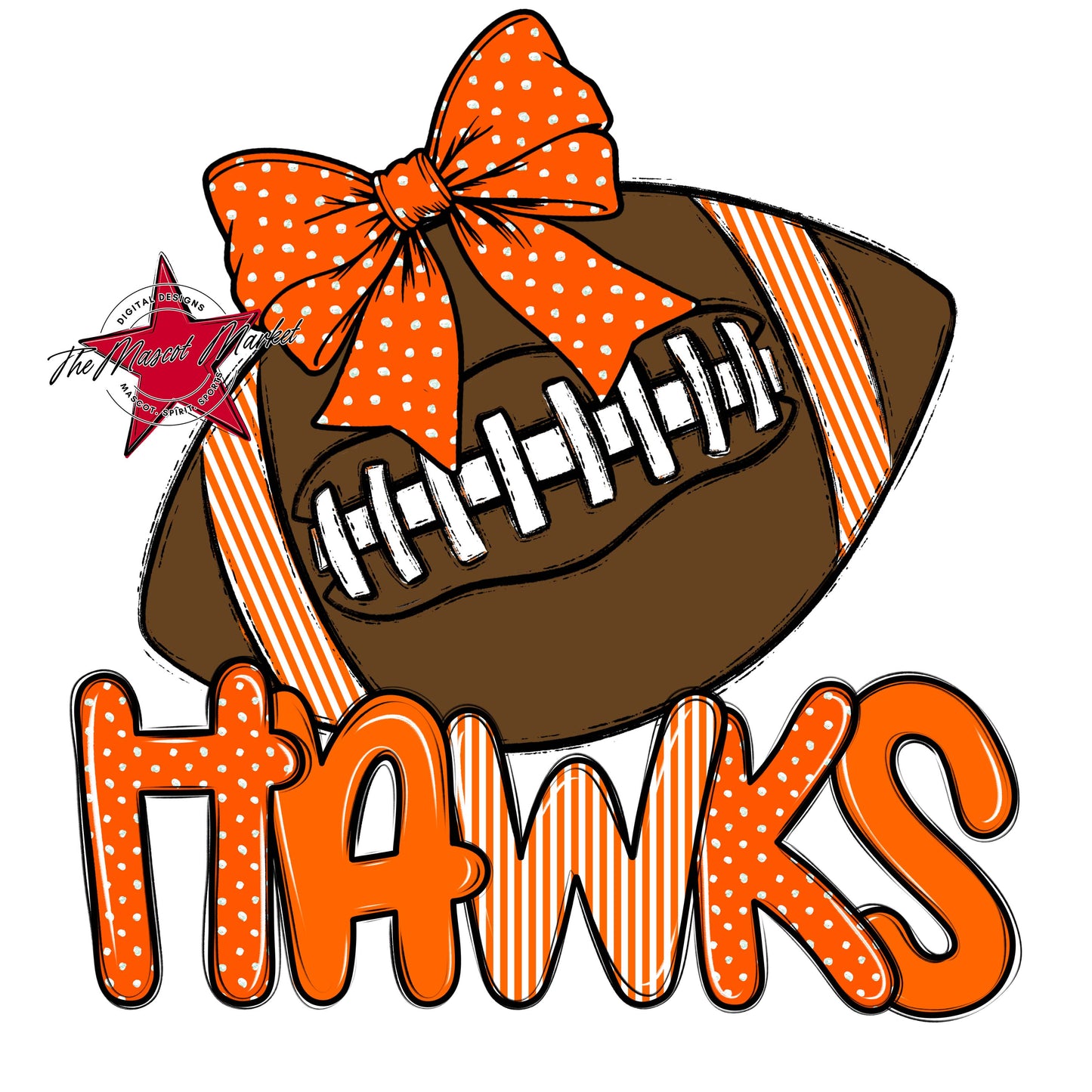Hawks Football Spirit Design-Orange